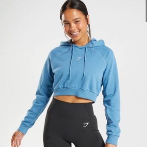 Training Cropped Hoodie - Coastal Blue